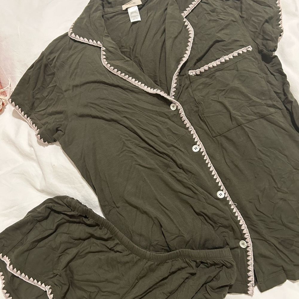 Eberjey green pajamas XS